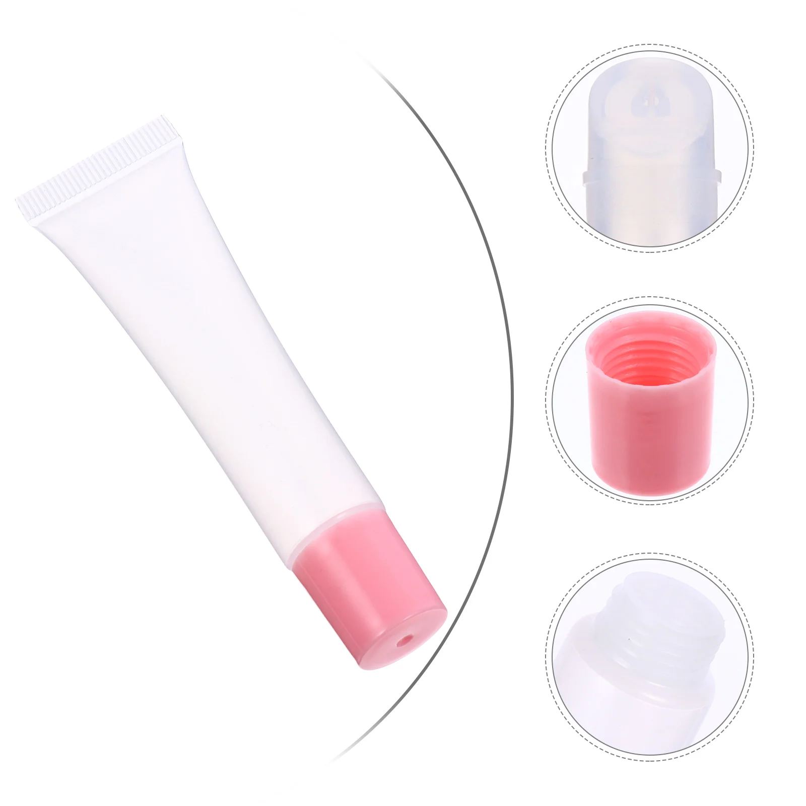 

50 Pcs Squeeze Tube Lip Gloss Balm Travel Mini Lipsticks Sample Plastic Empty Container