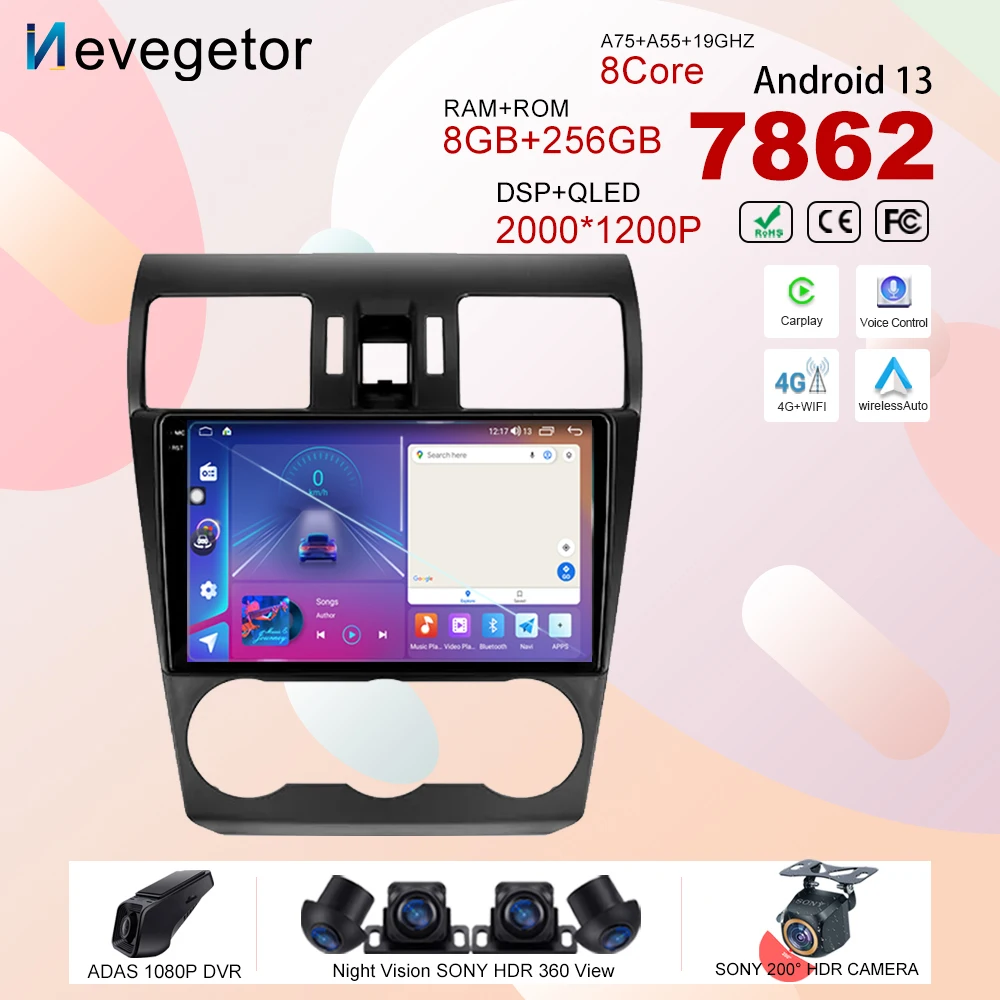 

Android 13 для Subaru Forester 4 SJ 2012-2015, автомобильная лампа, wi-fi, Dvd, радио, стерео, мультимедийный плеер, GPS-навигация, беспроводной Carplay