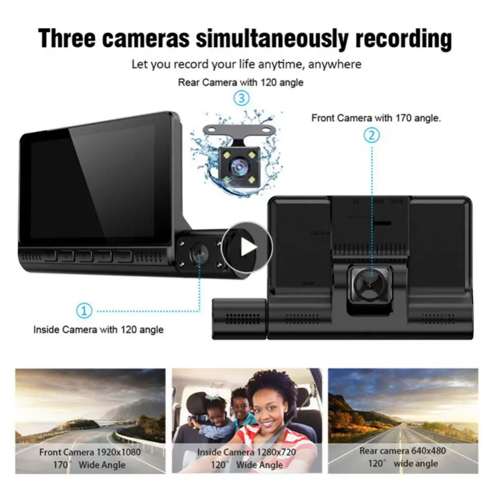 

4.0 Inch Touch Screen Multifunctional Car Recorder Universal Driving Recorder 170 Degree Super Wide Angle Dash Cam Night Vision