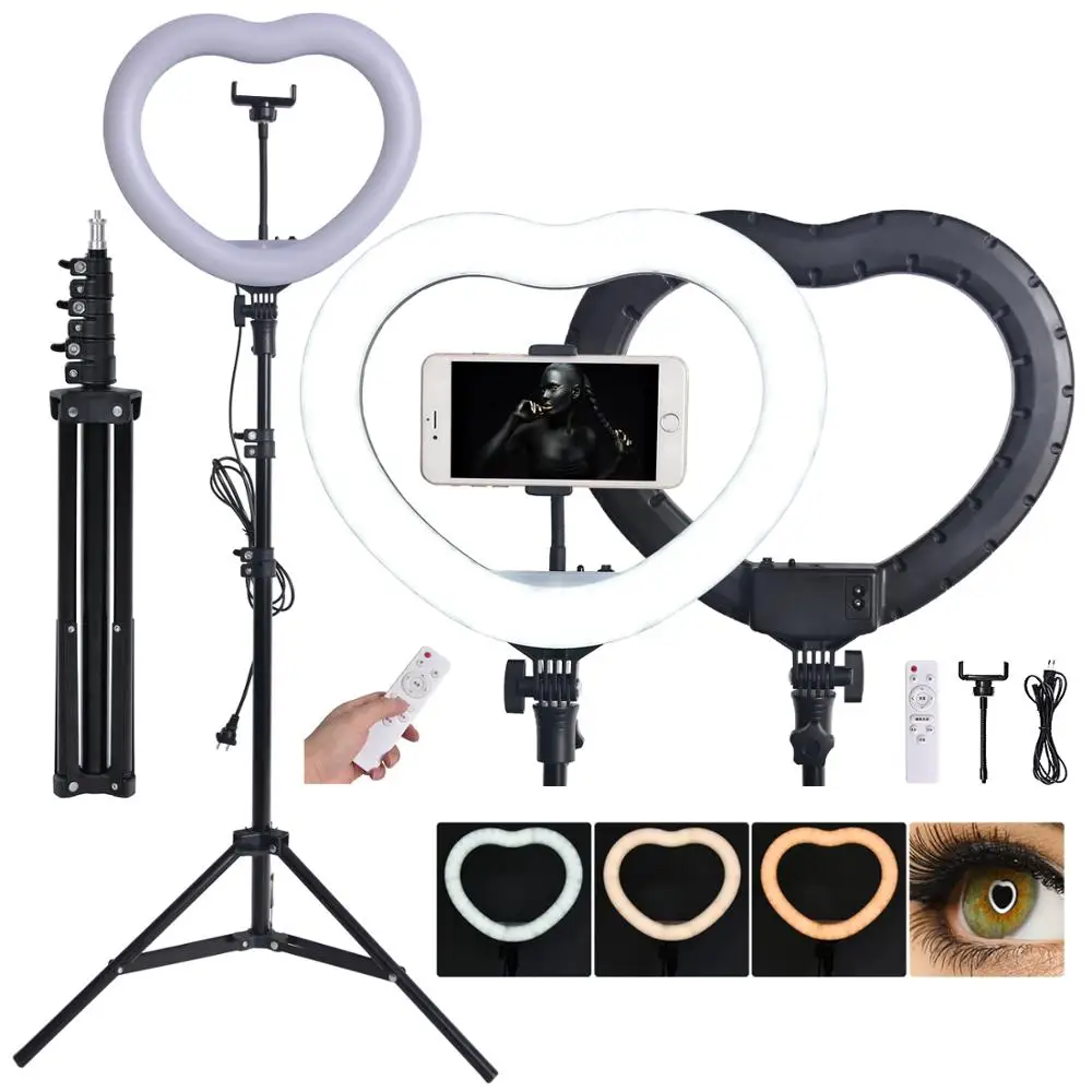 

fosoto Professional Ring Light LED Photographic Lighting 3200K-5600K Lamp & Remote Tripod For Phone Camera Makeup Studio Tik Tok