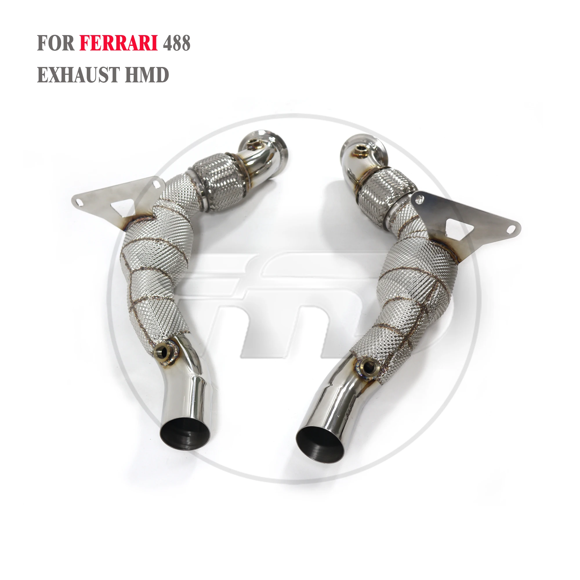 

HMD Exhaust System High Flow Performance Downpipe for Ferrari 488 Pista Spider GTB V8 3.9T With Heat Shield