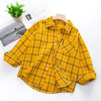 plaid shirt child boys checked blouse long sleeve clothes kids casual print shirts loose cotton tops all match spring new teen