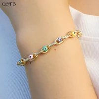 multicolor evil eye bracelet jewelry simple punk bright golden bracelets charm women fashion arab islam muslim gift wholesale