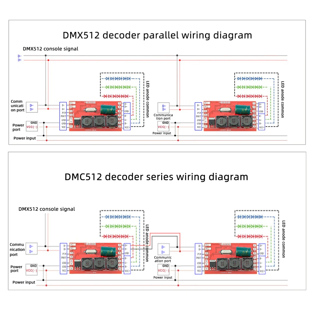 Трехканальный модуль постоянного тока DMX512 DM-100DC 36 Вт 600 мА Светодиодный драйвер