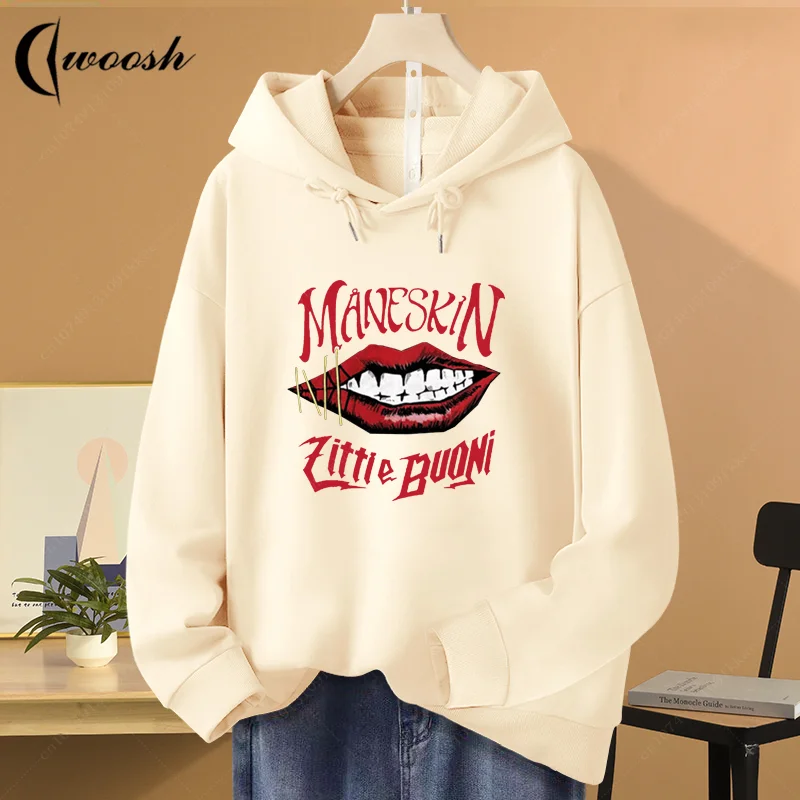 Maneskin 2024 Толстовка С Капюшоном В Итальянском Стиле Певицы Harajuku Мужская Облегающая