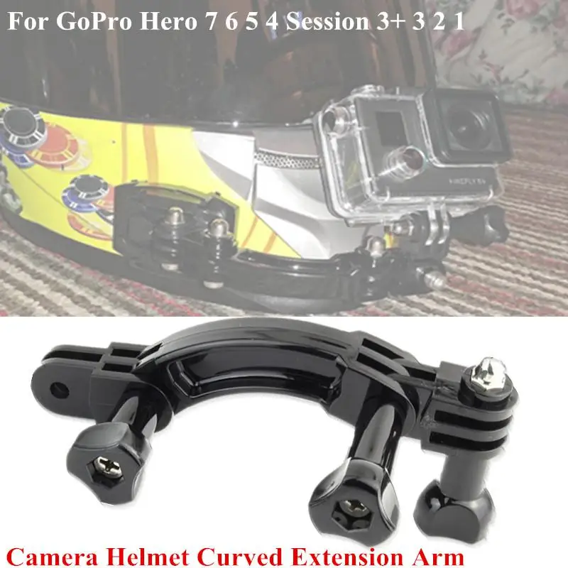 

For GoPro Hero 7 6 5 4 Session 3+ 3 2 1 Action Camera Helmet Curved Extension Arm With Rotary Connection Screw Mount Holder