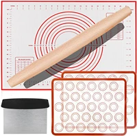 rolling pi silicone baking mats set noick dough rolling pastry mat for cookie macaroo pie crust pizza heat resistant silicone ba