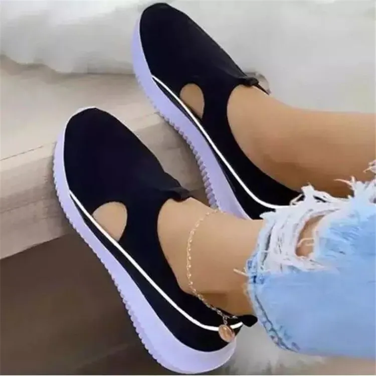 

2022 New Women Knitted Sandals Breathable Comfortable Female Flat Shoes Fashion Leisure Women's Sneakers Outdoor Plus Size New
