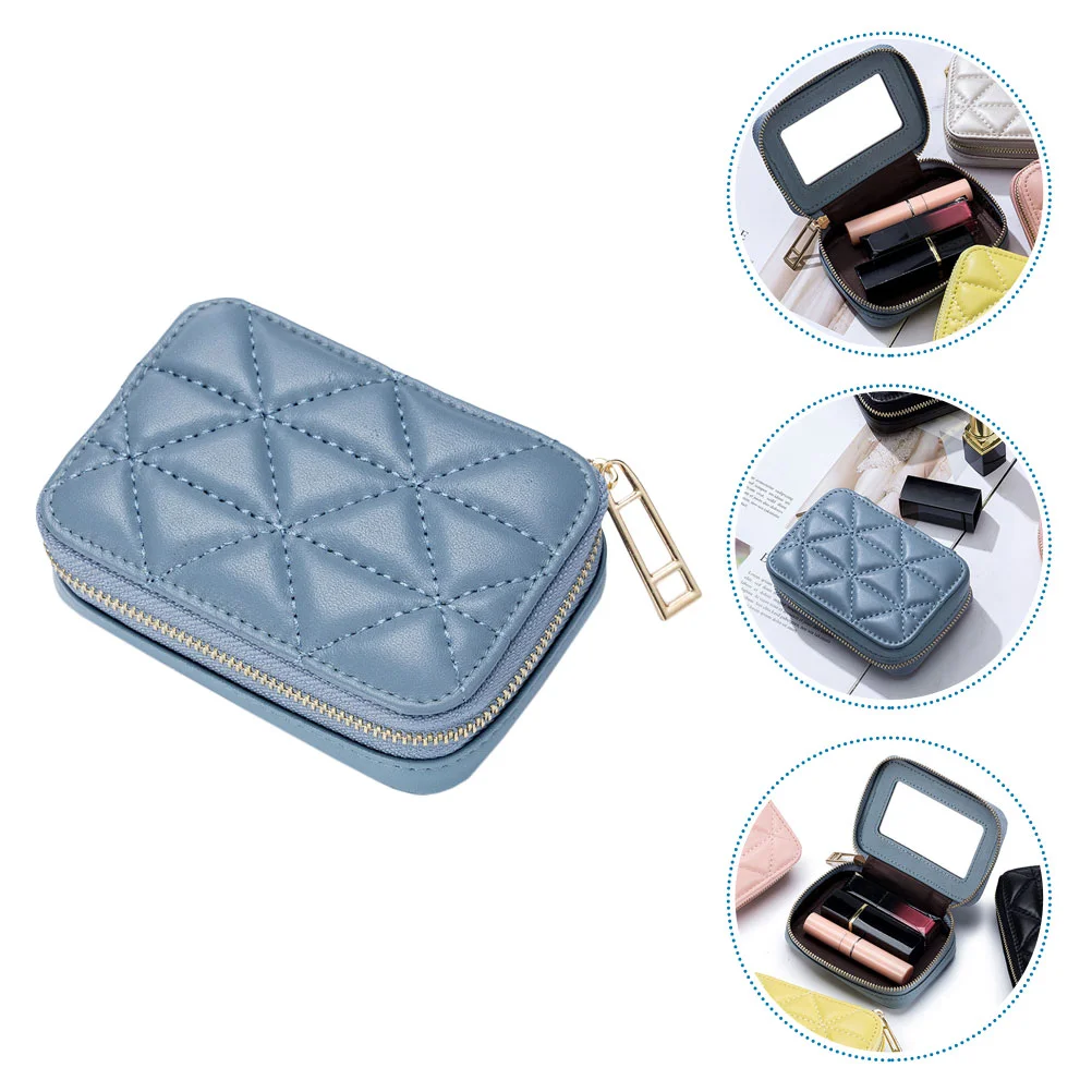 

Lipstickpurse Case Holder Lip Storage Makeup Bag Box Gloss Balm Pu Organizertravel Mirrorcarrying