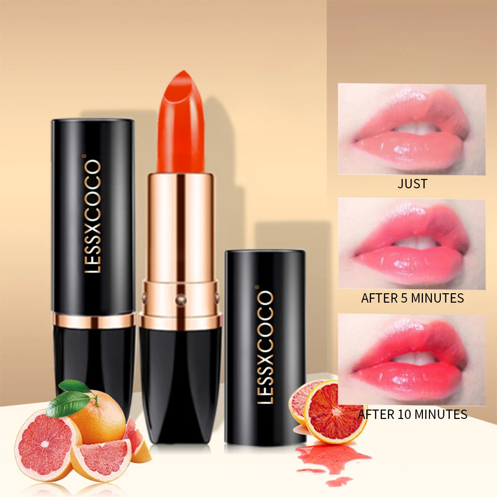 

Color Changing Lipstick Moisturizing Not-sticky Light Color Lip Balm Repair Dull Lighten Lip Lines Temperature Change Lip Gloss