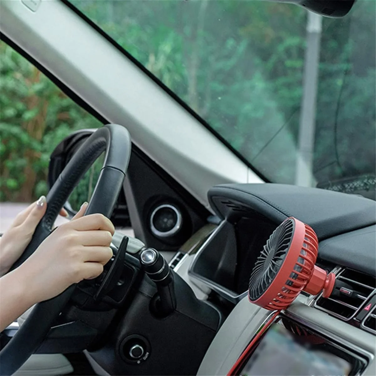 Автомобильный вентилятор с окружающим освещением 12 В-24 В USB 3-скоростной