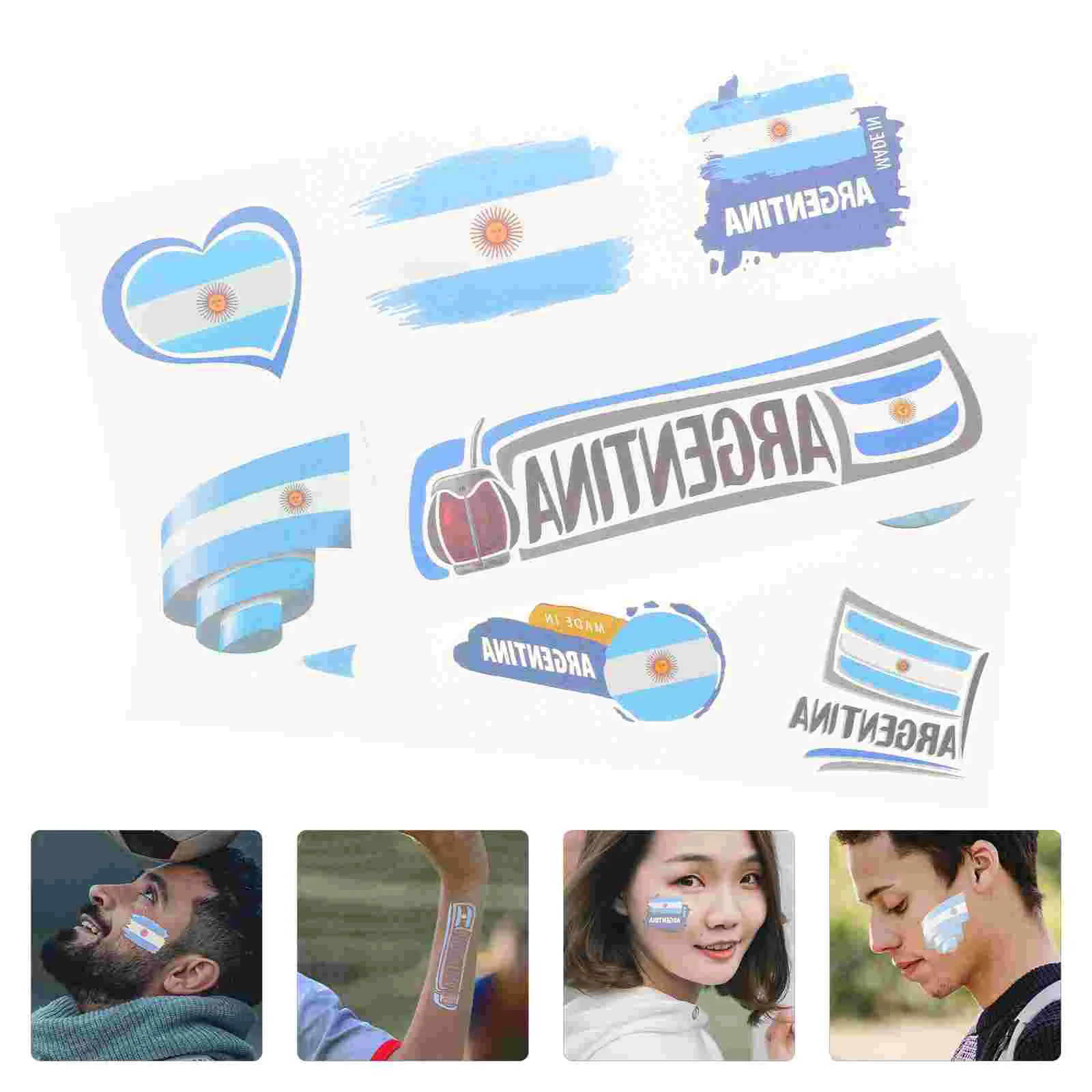 

Stickers Face Football Flag Soccer Party Cup World Sticker Body Sports Fake Temporary Favors Decal Game Decorative Country