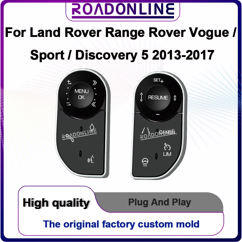 

Steering Wheel Touch Buttons For Land Rover Range Rover Sport L494 Vogue L405 LR5 L462 Car Two Side Key 2013-2017 OEM Style Keys