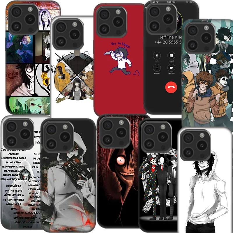 Прозрачный чехол для телефона Anime Jeff The Killer Aplee iPhone 12 13 Mini 14+ 15 Plus 16 Pro Max Cover 11 X XS Coque Hard
