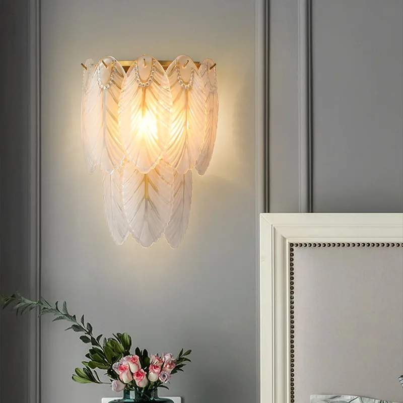 

Nordic Glass Wall Lamp For Parlor Bedroom Dining Room Hotel Designer Art Deco Sconce E14 Bulb 110-240V Gold Metal Dropshipping