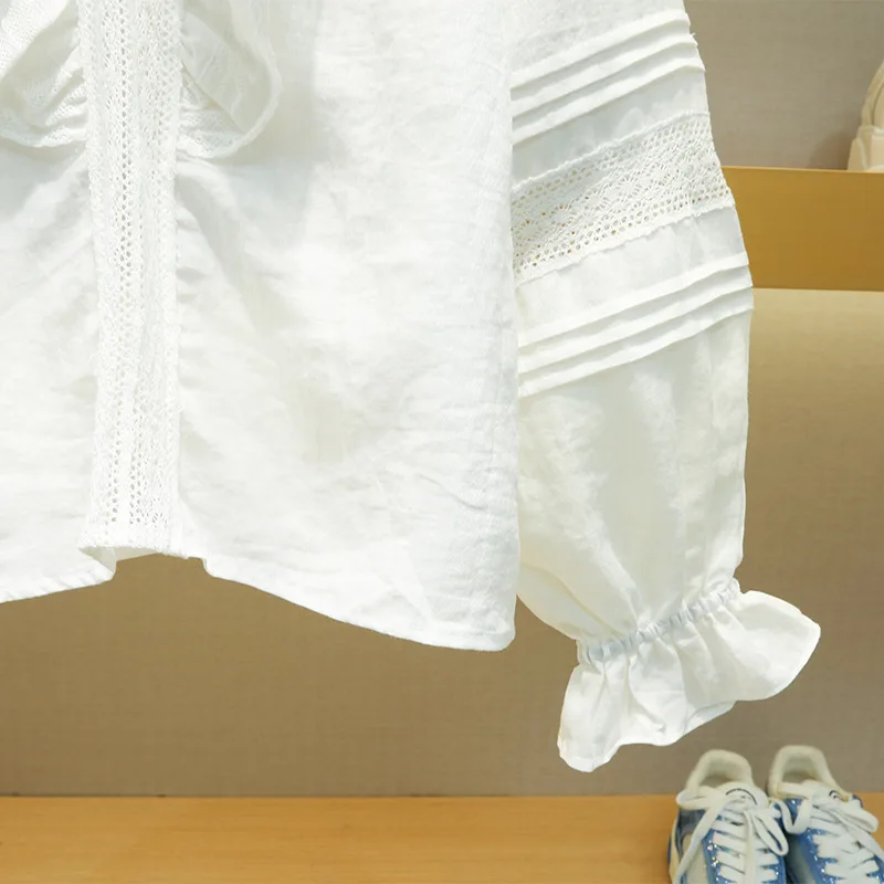 

2023 Spring New V-neck Loose Long-sleeved Shirt Women