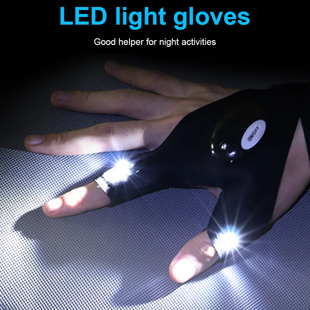 

flashlight gloves for men gift –LED light glove birthday socks filling fishing gifts for dad women guy cool tools for camping