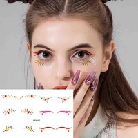 1 piece disposable tattoo sticker glitter face jewelry colorful diy eyes face body waterproof makeup decorative face stickers