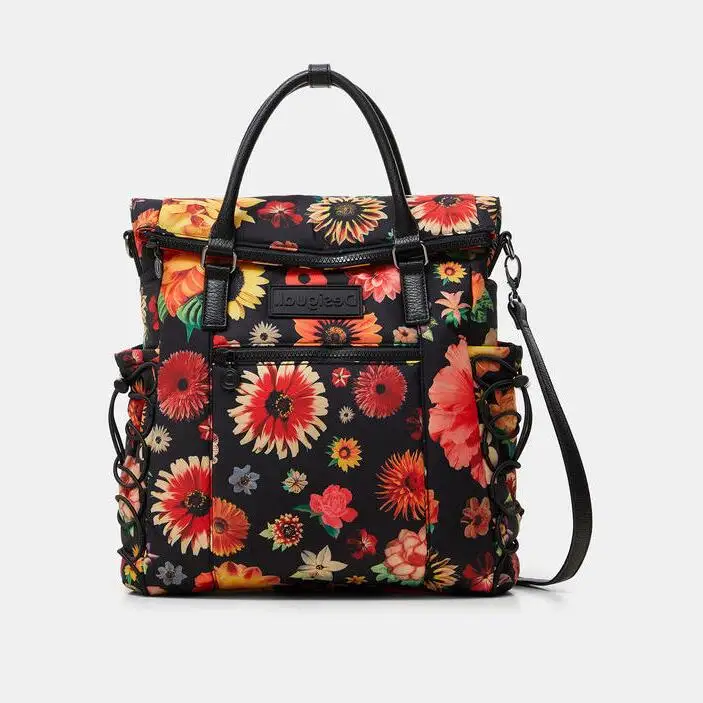 

Desigual Spring New Ladies Belt Buckle Embroidered Casual Backpack 3 shape