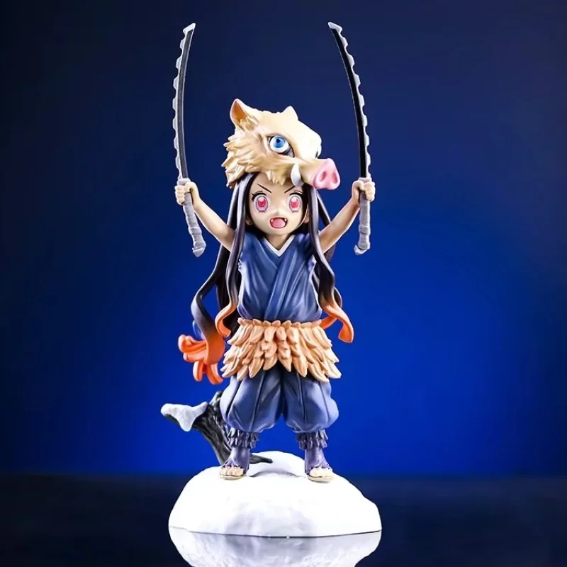 

Demon Slayer Anime Figure Pig Head Kamado cos Nezuko Hashibira Inosuke Action Figures PVC Collectible Model Toys Ornaments Gift