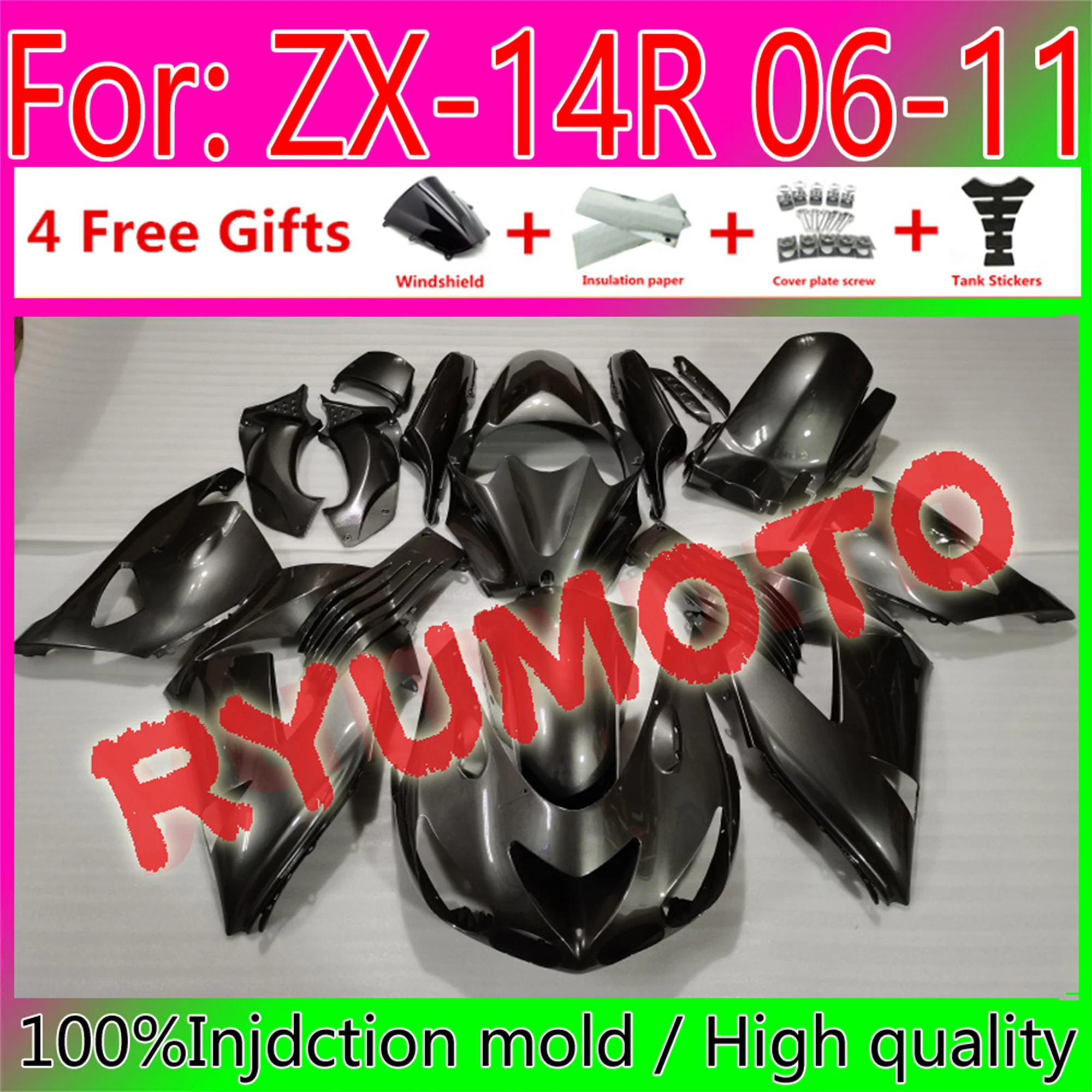 Motorcycle ABS Bodywork Fairings For Kawasaki ZX14R 06 07 08 09 10 11 ZZ-R1400 ZX-14R 2006 2009 2011 Fairing