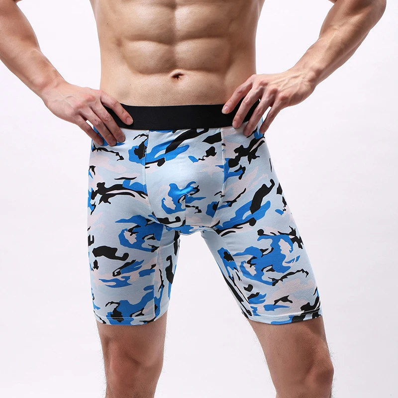 3Pcs/Lot Men's Sports Camouflage Shorts Underpants Pure Cotton High Quality Trend Men's Long Boxers