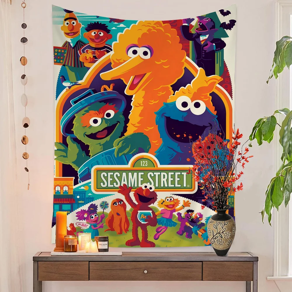 S-Sesame S-Street Movie Висячий богемный гобелен Висячие Таро Хиппи Настенные коврики