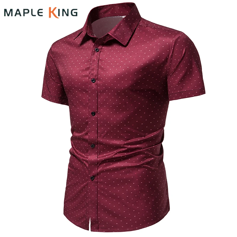 

Mens Shirts Wine Blusas Estampadas 2023 Summer Printed Short Sleeve Business Camisa Luxo Hawaiian Shirt for Men Chemises Tops