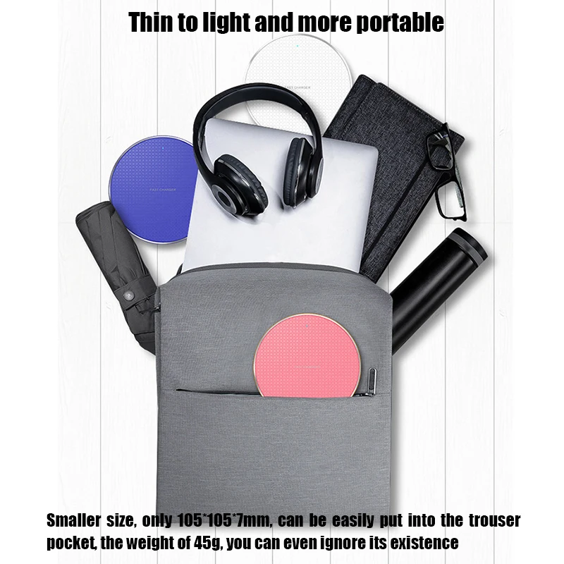 qi wireless fast charger ultra thin metal pad 10w wireless fast charger for iphone13por huawei android samsung s9 note8 adapter free global shipping