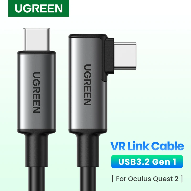 Кабель UGREEN USB C для Quest 2, гарнитура VR USB C 3,2 Gen1, высокоскоростной 5 Гбит/с, 5 м, зарядный кабель 60 Вт, кабель USB C на USB C VR