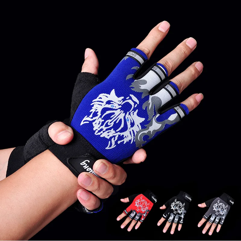 

Half-finger Gloves Men and Women Autumn Winter Sports Cycling Glove Breathable Velvet Children's Fingerless Gloves Gym Guantes