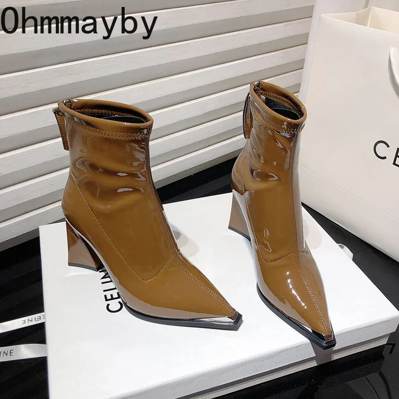 Ботильоны женские дизайнерские на высоком каблуке