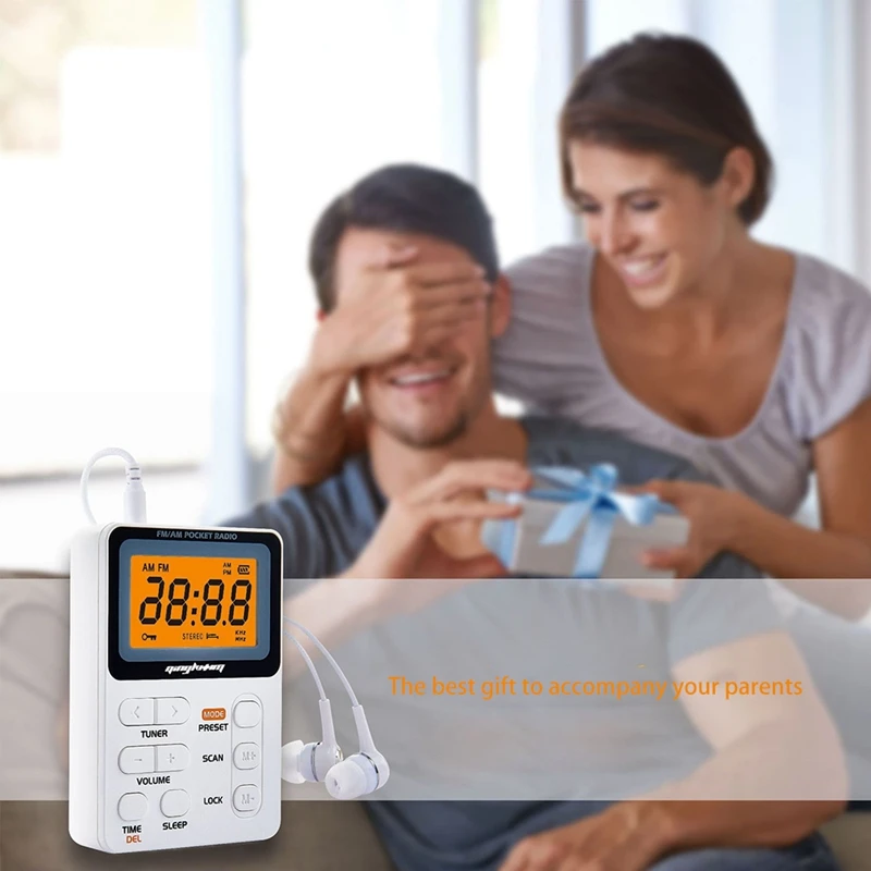 Портативное радио карманное AM/FM с наушниками и перезаряжаемой батареей лучший