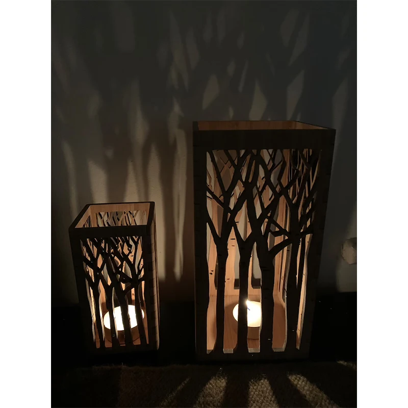 Bamboo Forest Tree Tea Light Holder Laser Cut Mothers Day Birthday Housewarming Gift