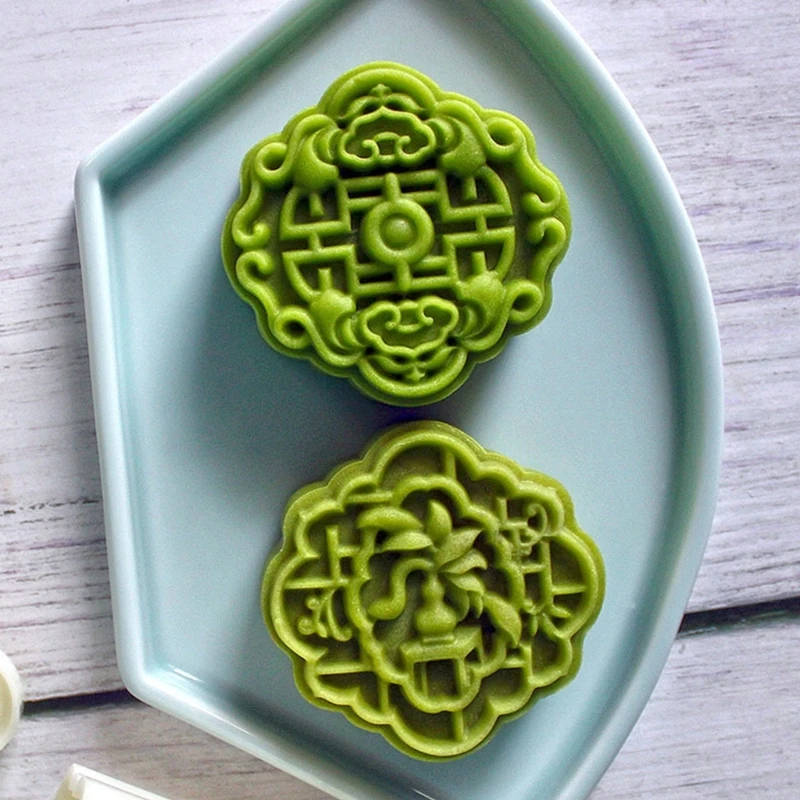 Штампы для печенья с традиционным узором формы лунного торта ручное давление