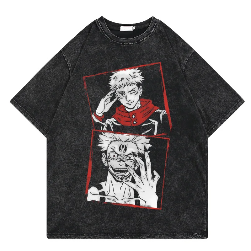 

Черные винтажные женские футболки juютсу Kaisen, женская одежда, рубашки с принтом Satoru Gojo Ryomen Sukuna для женщин, летние тонкие футболки для девушек