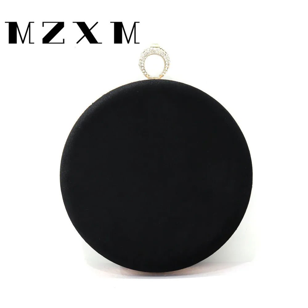 

Velvet Women's Black Yellow Red Evening Bag Solid Ring Diamond Party Handbag Spherical Circular Design Day Rhinestones Clutch