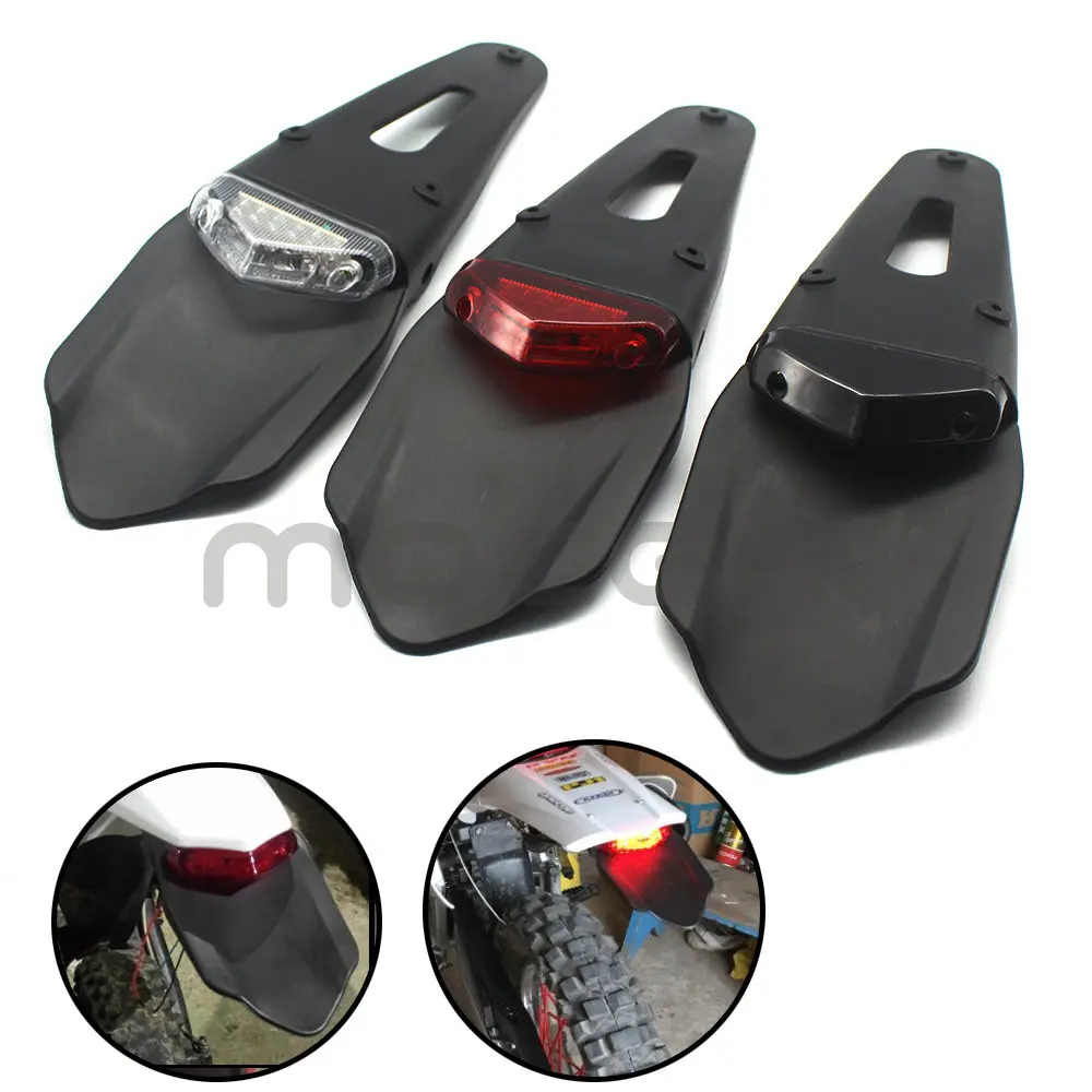 

Motorcycle Universal MountainOff-roadVehicle Modified with Rear Mudguard License Plate Frame Tail Light Mudguard Water Deflector