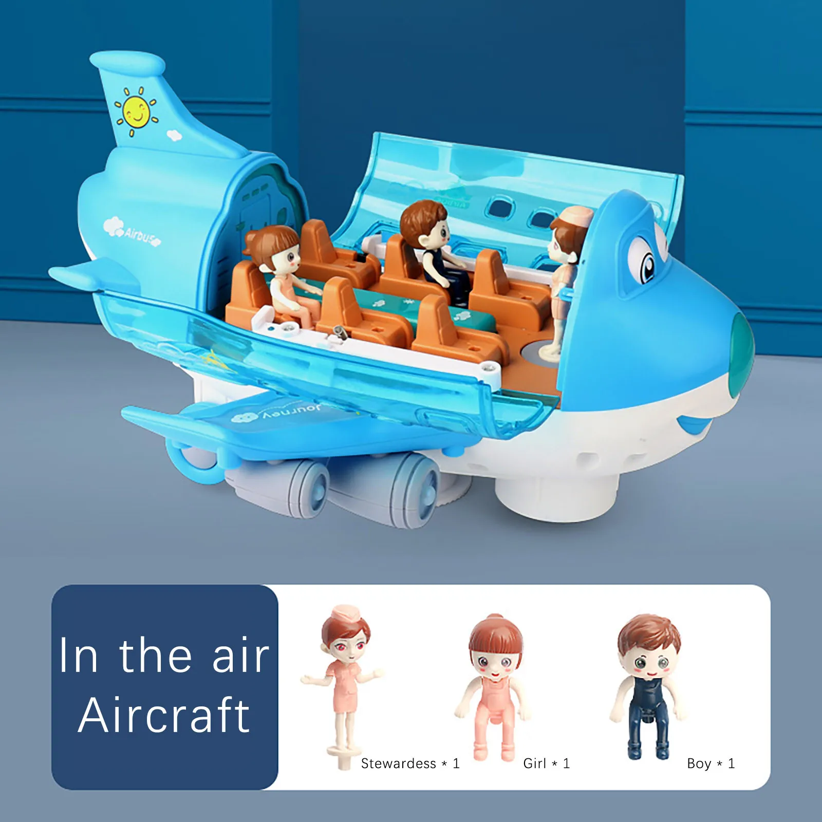 

Q Cute Passenger Aircraft Simulation Model Music Light 360 Rotating Children's Electric Toy Airplane Kids Toys for Boys Girls