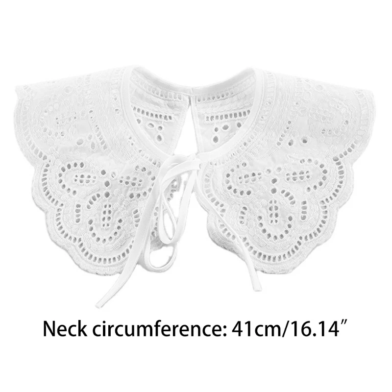 

M2EA Women Hollow Out Dragonfly White False Collar Jacquard Shawl Necklace Capelet