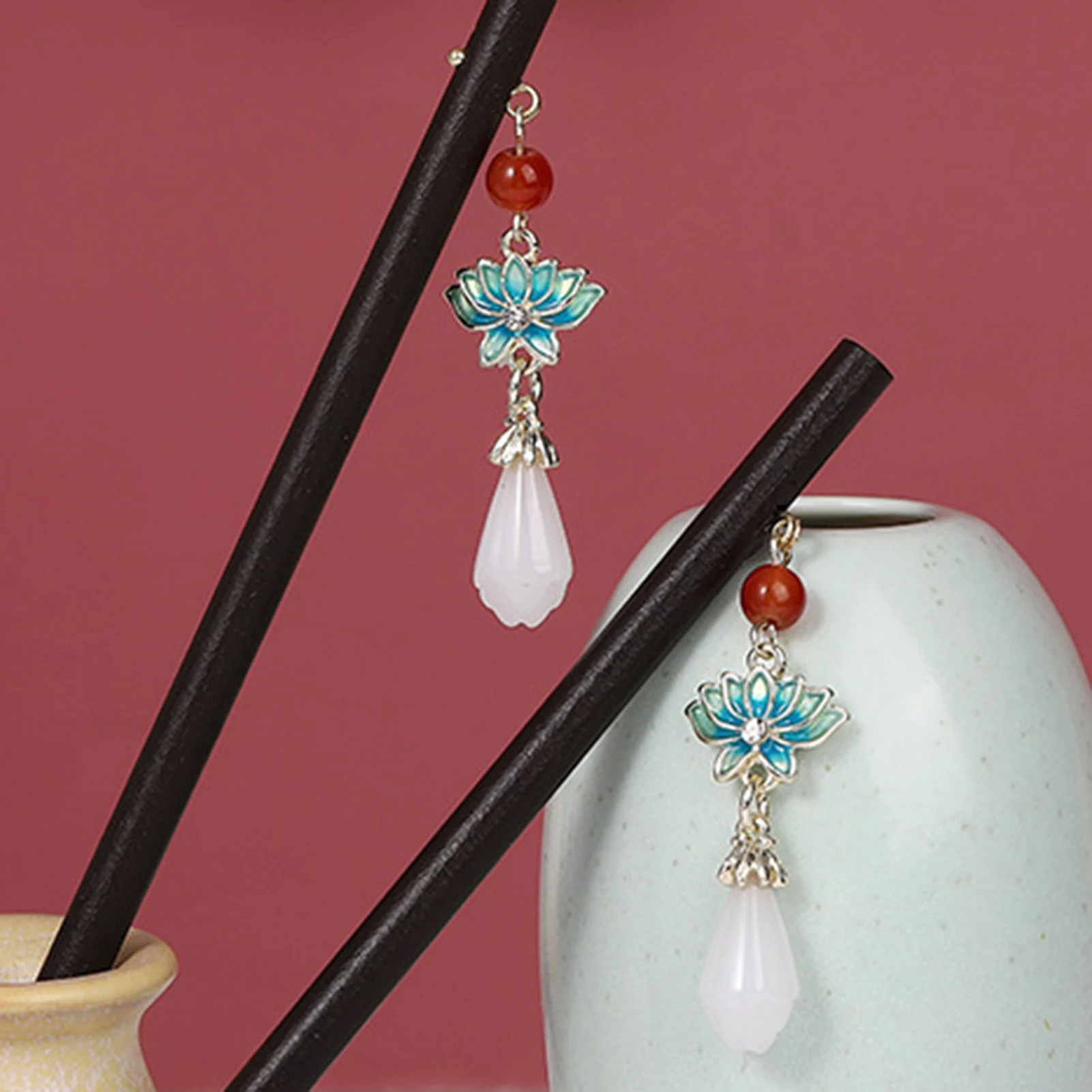 Китайские винтажные лотосные палочки для волос головной убор простой кулон