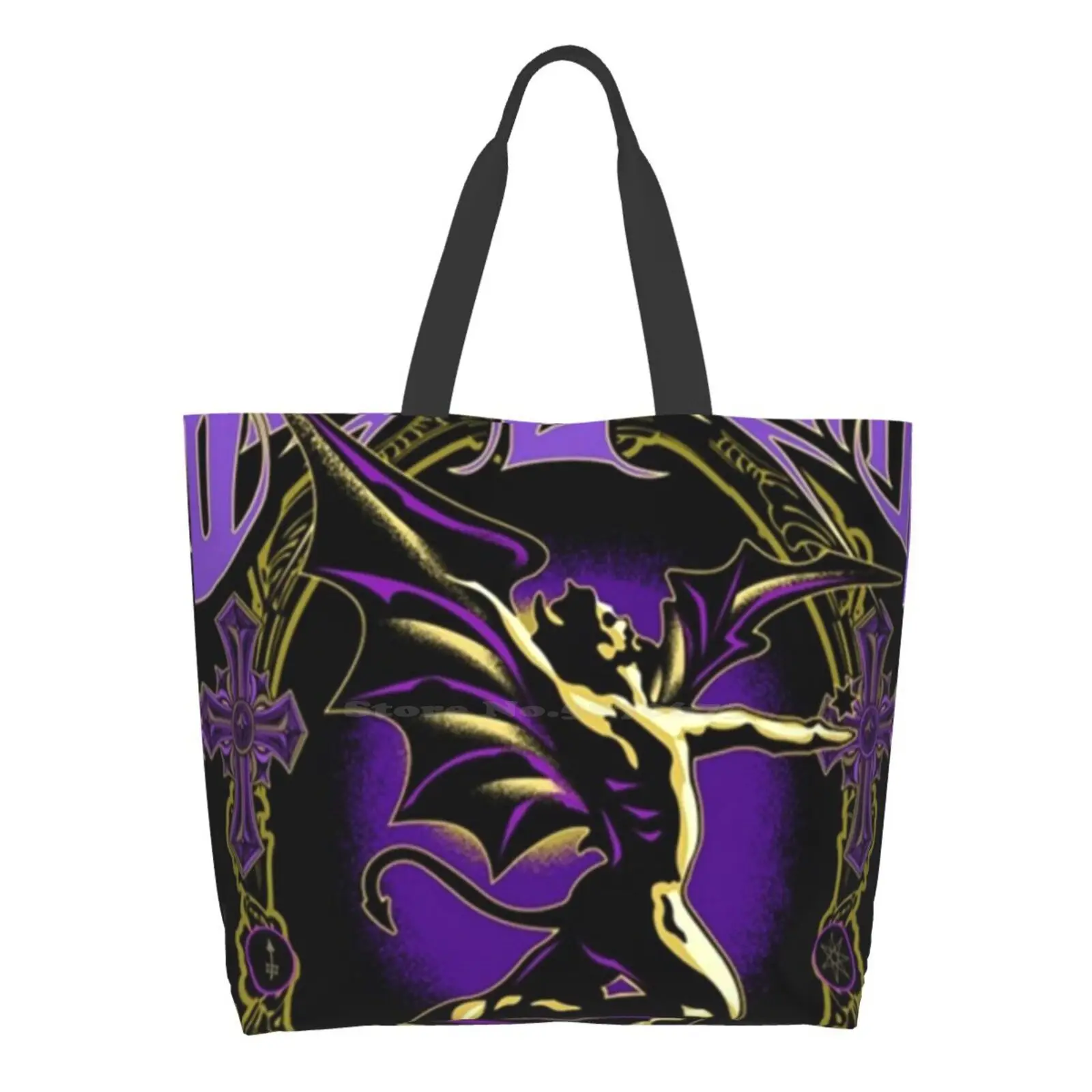 

Black High Quality Large Size Tote Bag Metal Heavy Metal Music S Th 1970S