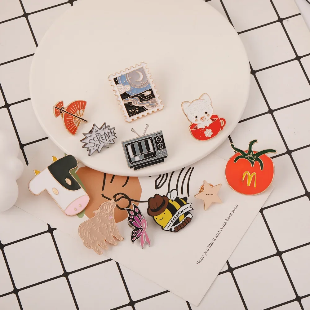 Мультяшная креативная брошь из сплава с изображением бабочки пчелы домашних