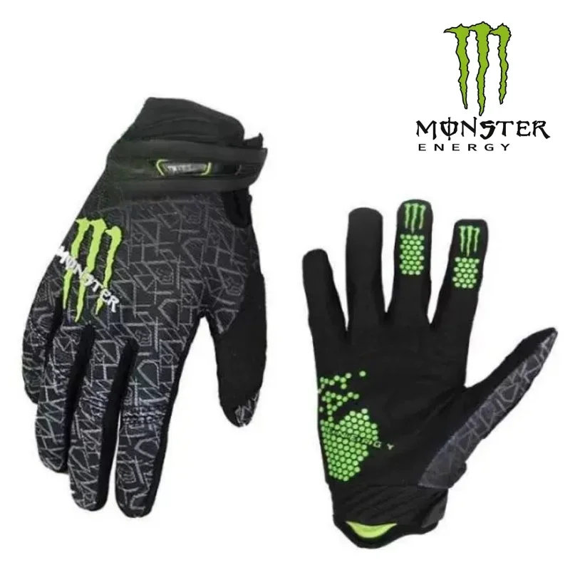 Фото Перчатки для верховой езды Monster Energy, внедорожные перчатки для мотоциклетных и велосипедных гонок, мужские и женские износостойкие перчатки с полным пальцем №3