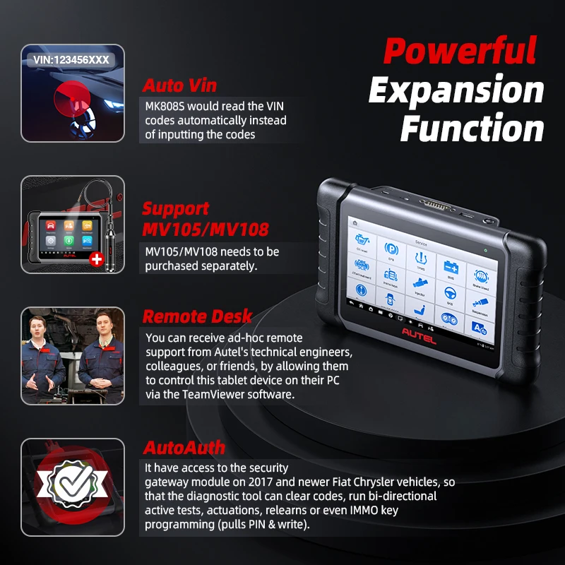 Autel MaxiCOM MK808 MK808S OBD2 Scanner Automotivo Car Diagnostic Tool OBD 2 Scanner Active Test Code Reader Key Coding Tool