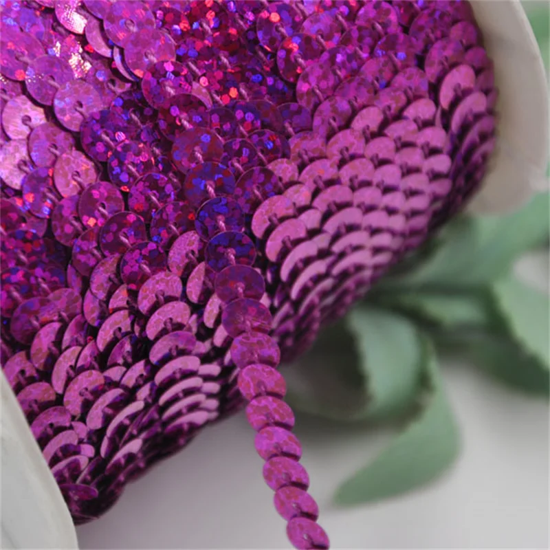 20Y Fushia Beautiful Sequin Ribbon Trim Craft Sewing Trimming New SE032