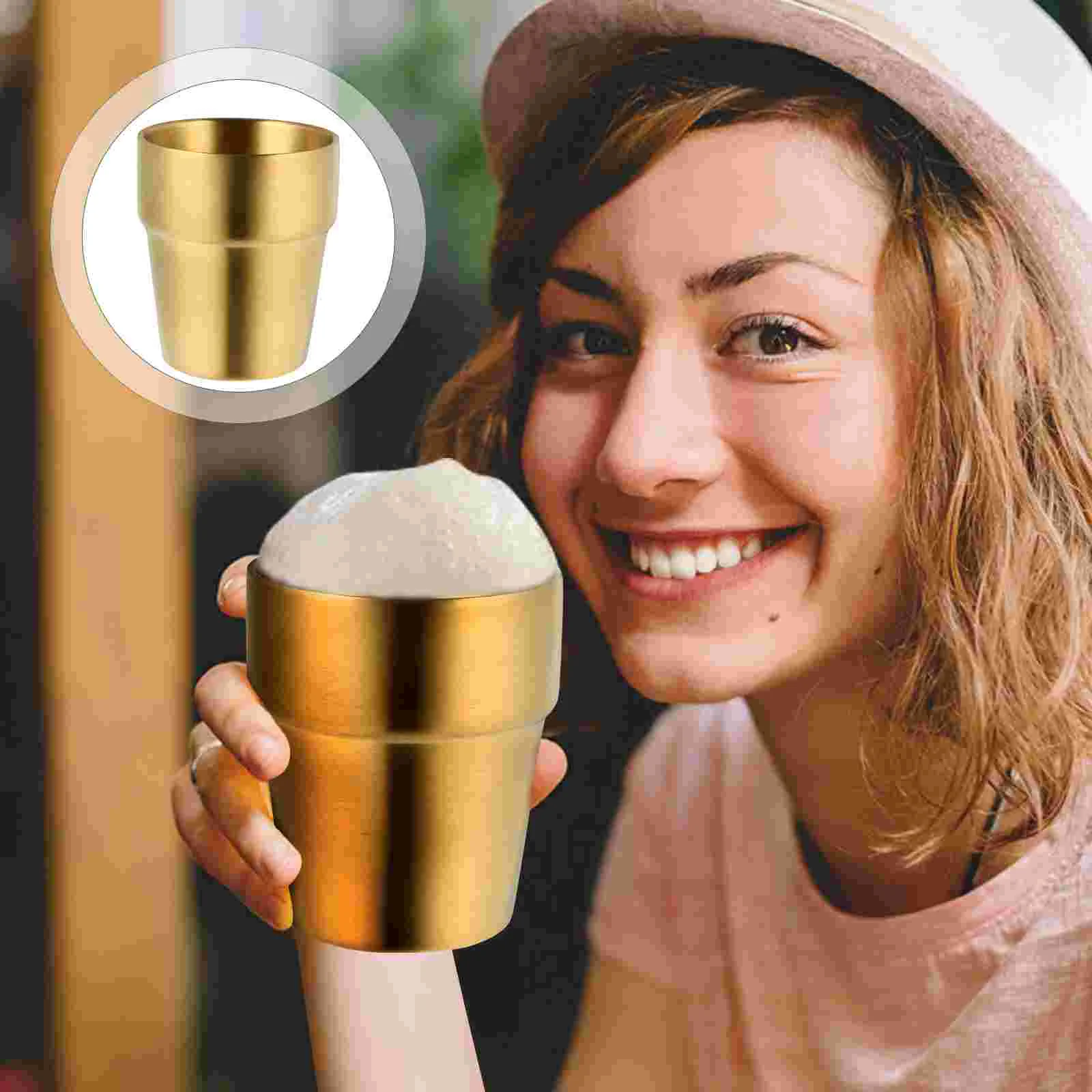 

Cup Metal Mug Steel Stainlessdrinking Beer Glasses Cups Tumbler Coffee Whiskytea Water Whiskey Goldtumblers Doublecocktail Shot