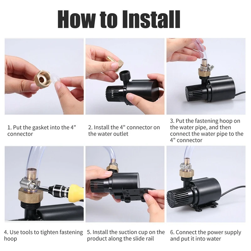 Миниатюрный Бесщеточный Водяной насос 12 В постоянного тока 5 м 800 л/ч с