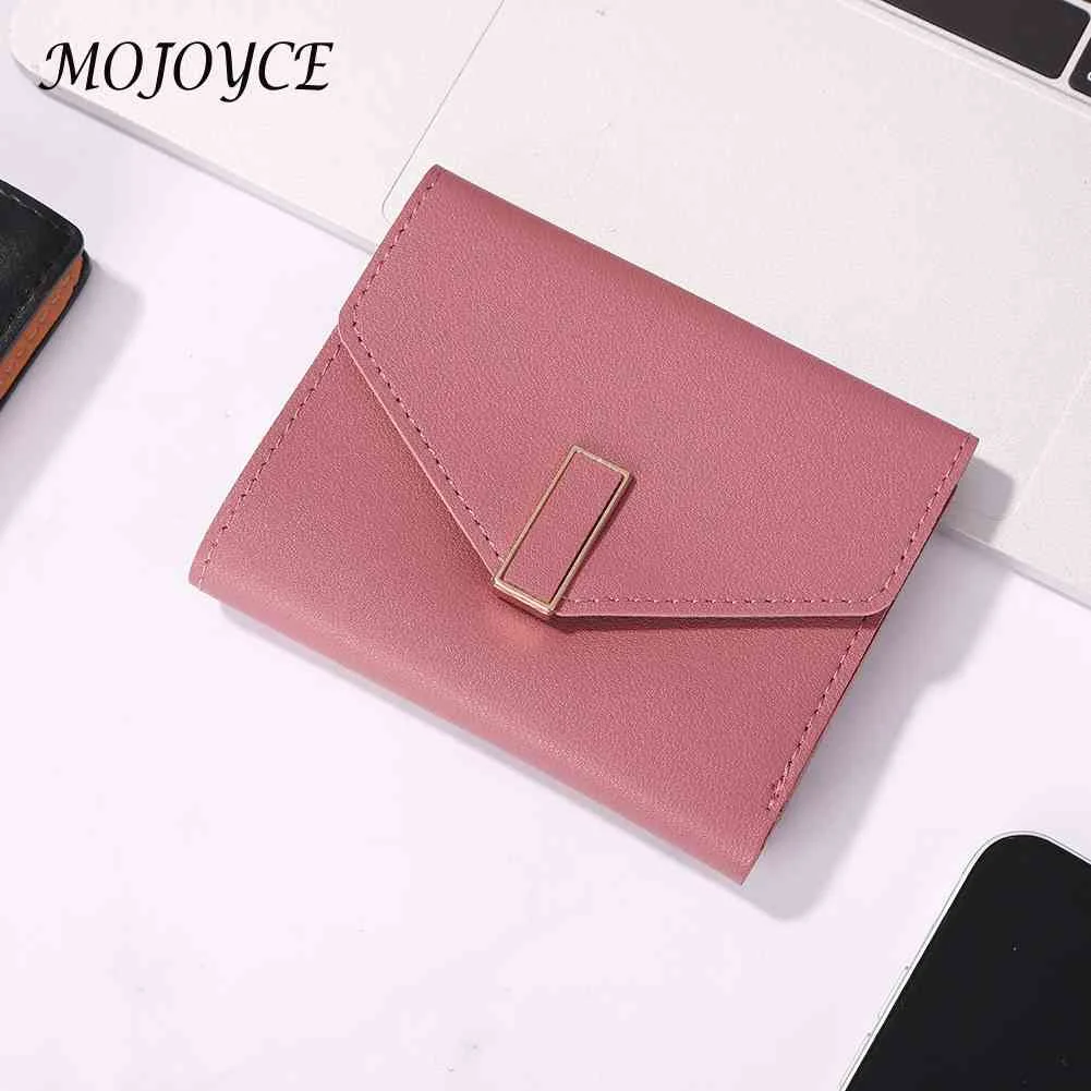 

Винтажный женский простой кошелек тройного сложения, мини-кошелек из искусственной кожи для монет, Женский однотонный кошелек с держателем...