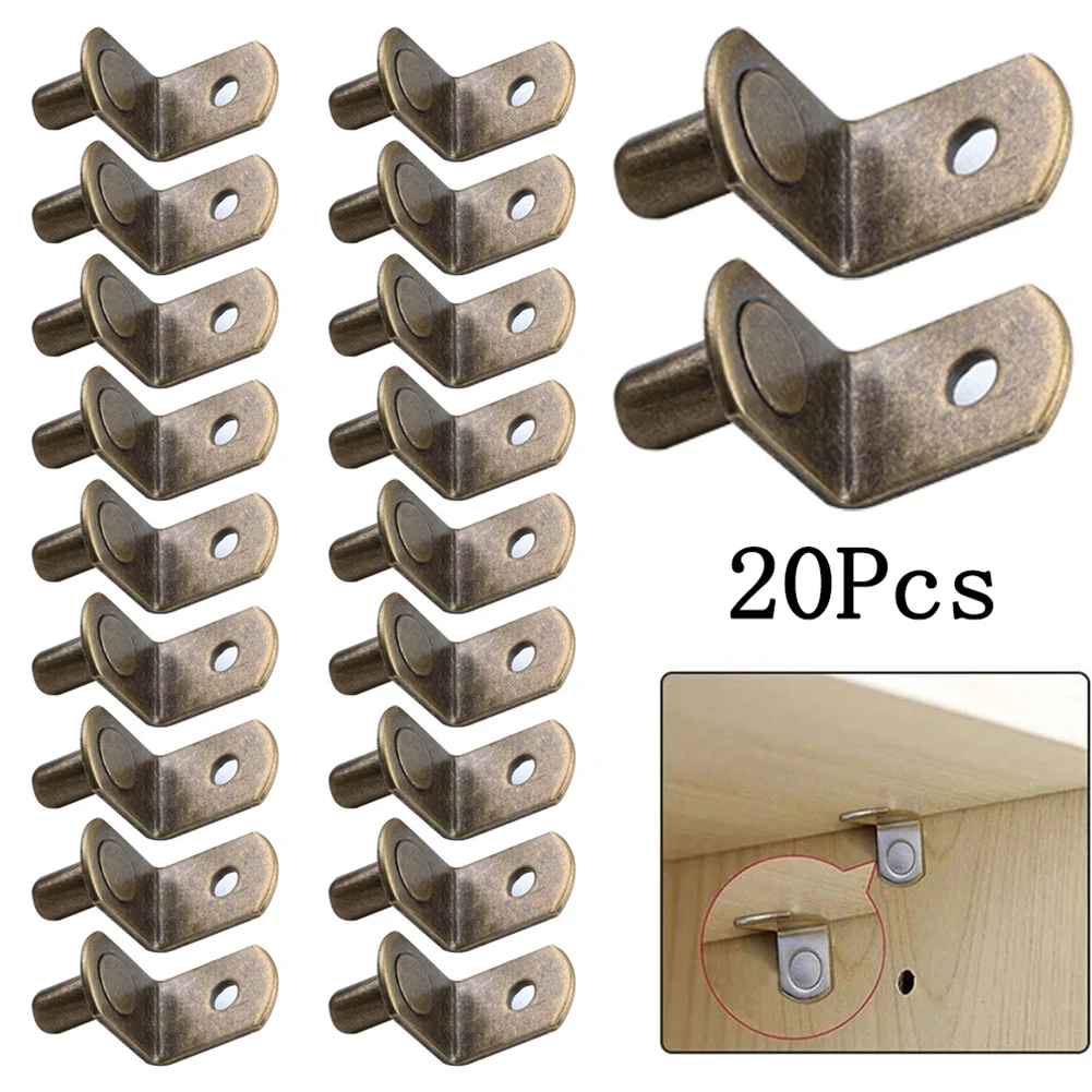 

20Pcs Glass Shelf Bracket Holder With Suction Cup Steel Studs Peg Wardrobes Closet Partition Support Brackets Furniture Brackets